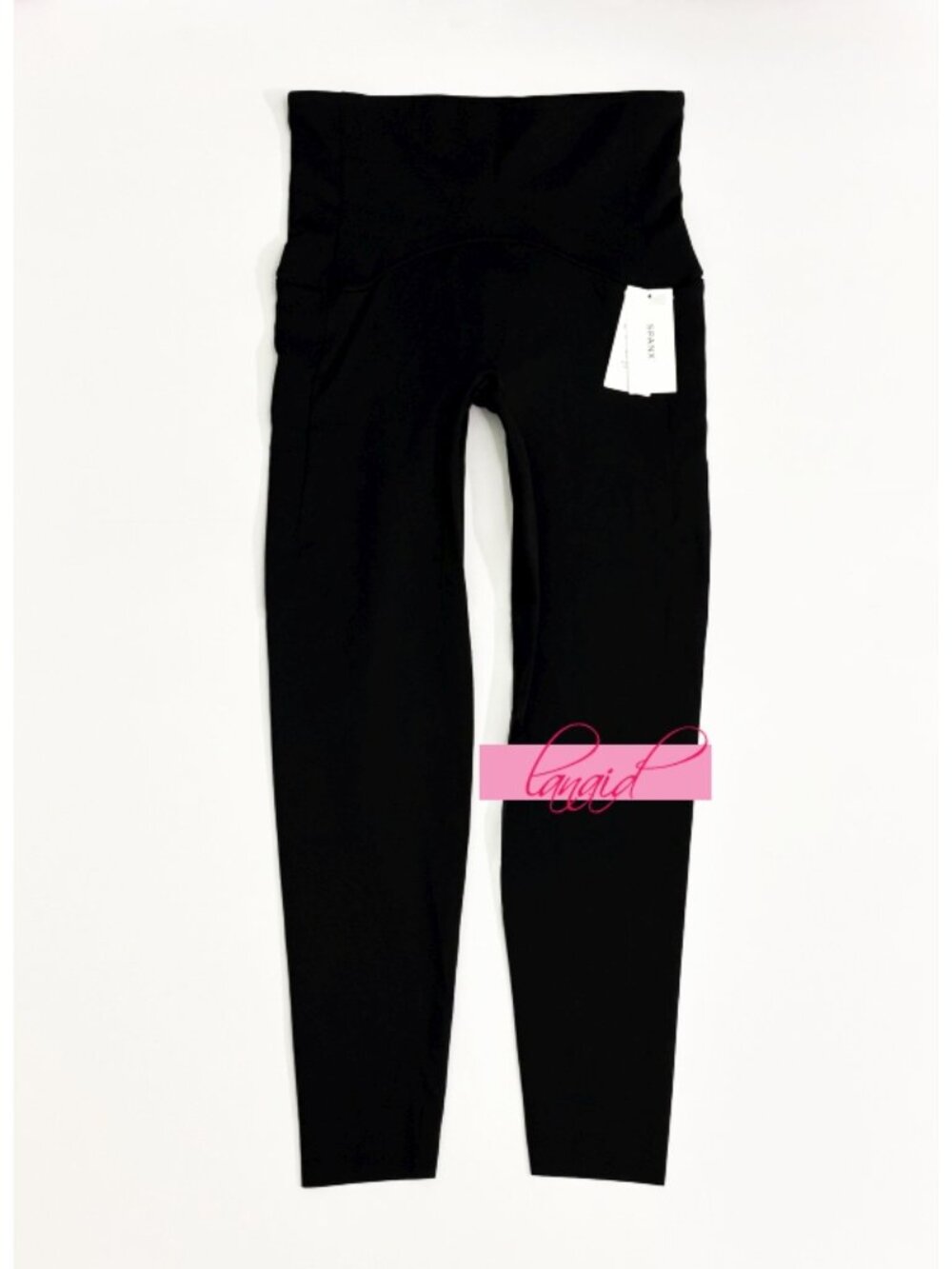 Spanx Booty Boost Side Pockets 7/8 Leggings Very Black High-Rise Waist Shapewear - Picture 8 of 12